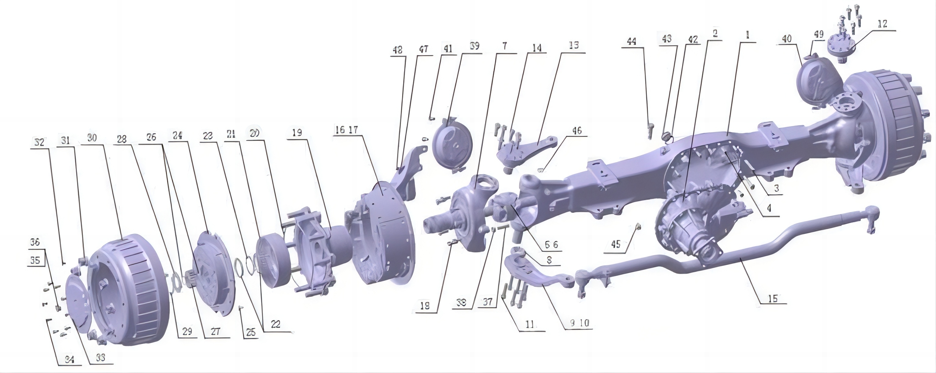 Qt205q0-2304011-Qt205-Front-Drive-Axle-Steering-Knuckle-for-Qingte-Axle-Foton-Truck-Repuestos